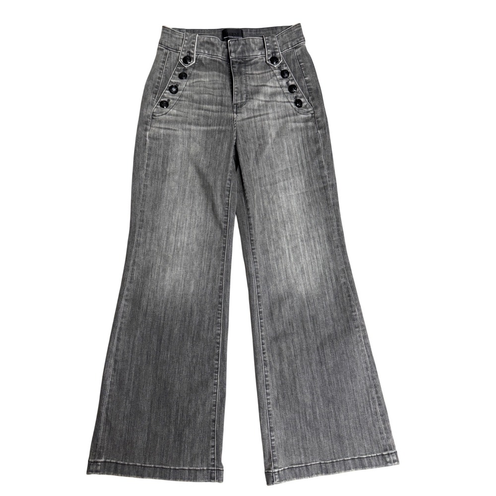 NOT FOR SALE. White House Black Market Gray Wide Leg High Rise Jeans Size 6